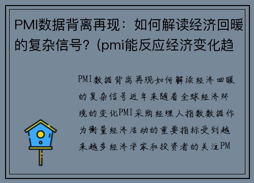 PMI数据背离再现：如何解读经济回暖的复杂信号？(pmi能反应经济变化趋势)